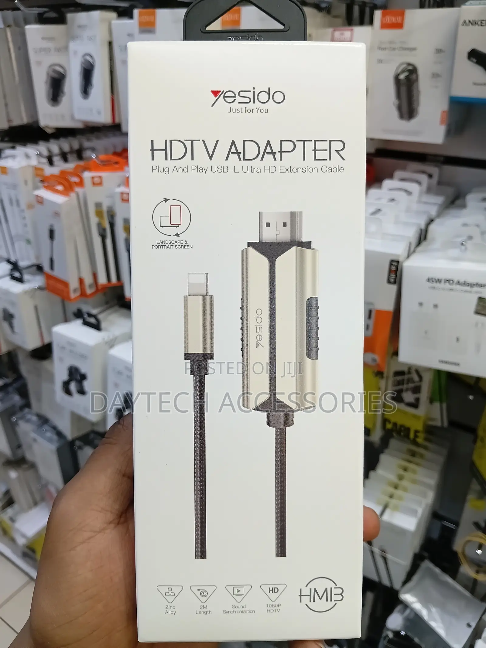 Yesido HM13 Lightning to HDMI HDTV Adapter Cable 2-Meter Braided Cable