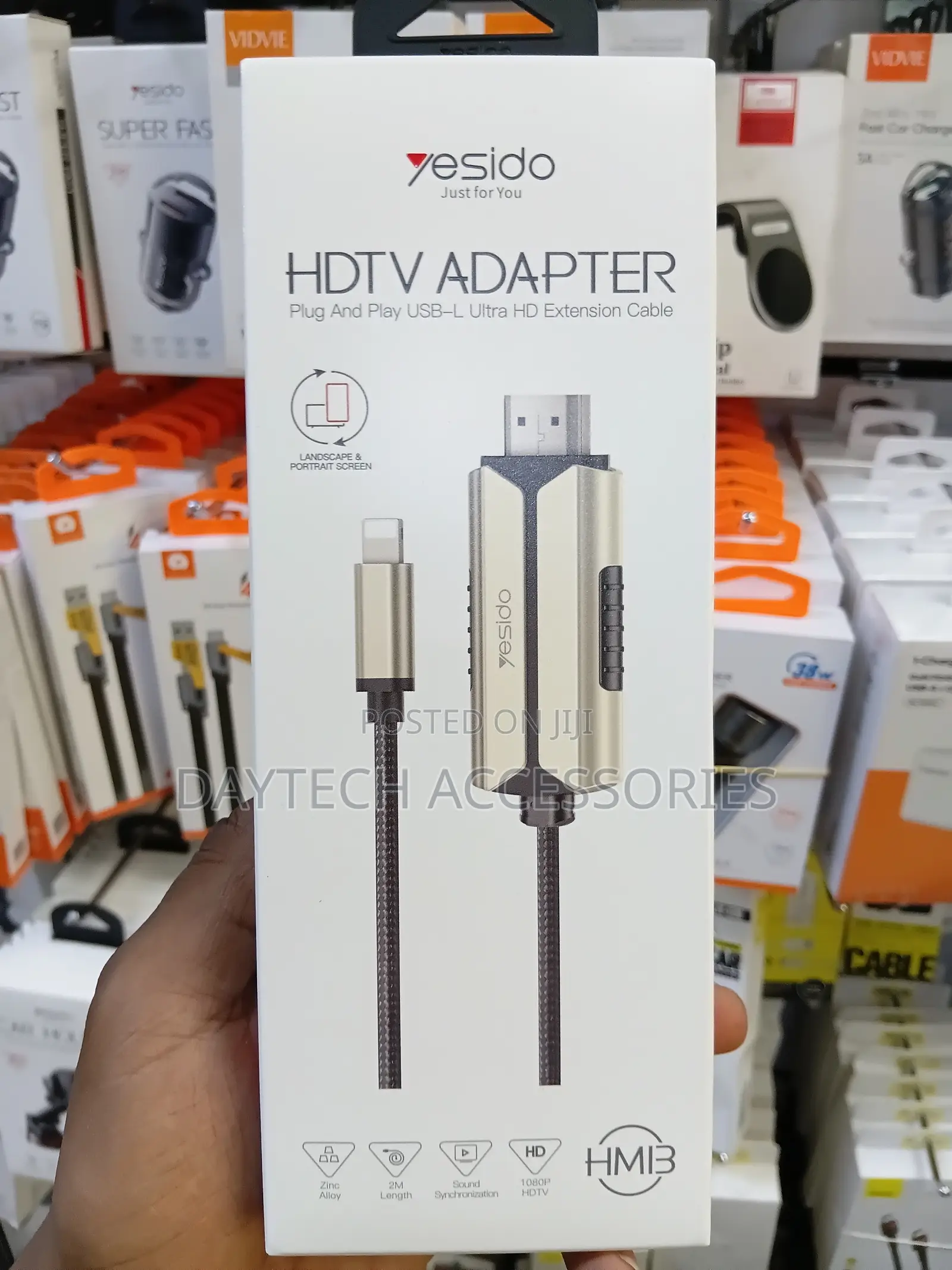 Yesido HM13 Lightning to HDMI HDTV Adapter Cable 2-Meter Braided Cable