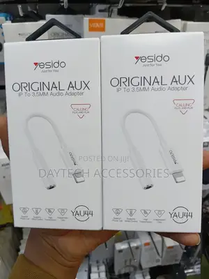 Yesido Lightning to 3.5mm Aux Female Audio Adapter 30cm - White