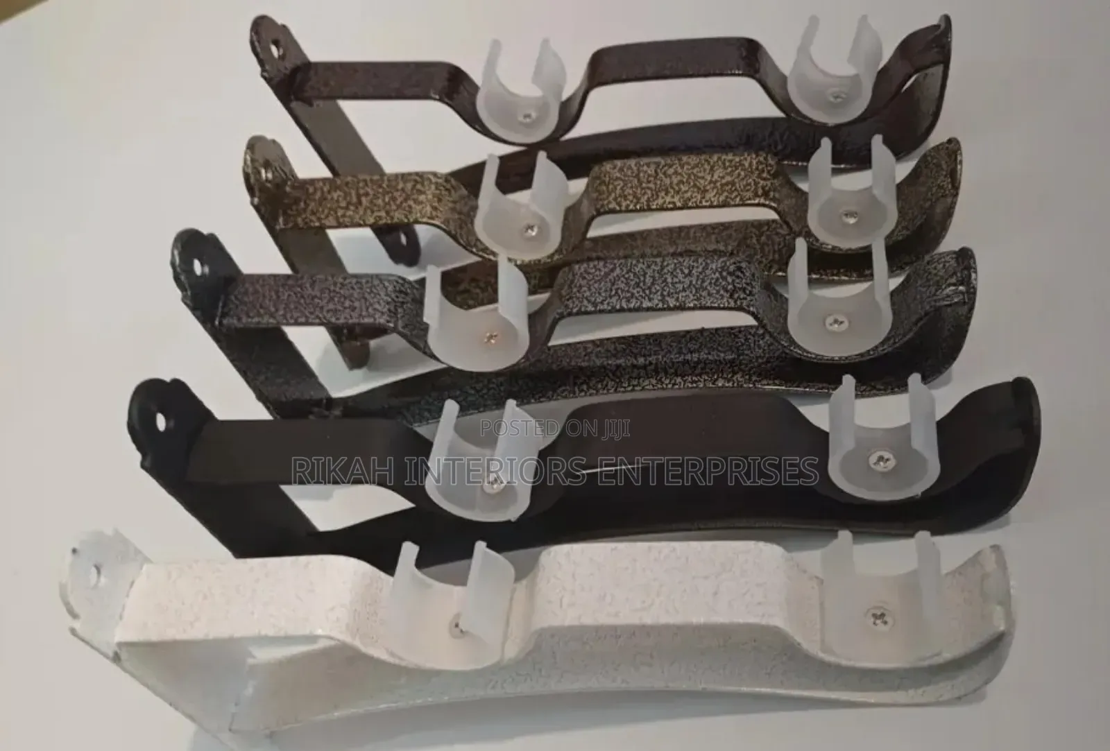 Powder Coated Brackets Jua Kali Curtain Holders Environmental Friendly