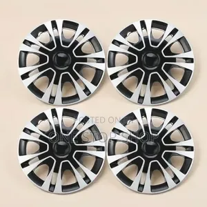Steel Rim 15" Black Silver Wheel Caps 4pcs Multi Spoke Design