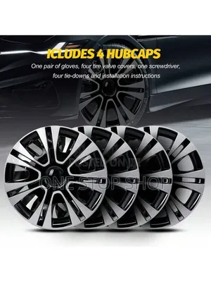 14" Gloss Black _Silver High Impact Abs Plastic Wheel Caps