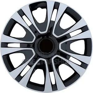 14" Gloss Black _Silver High Impact Abs Plastic Wheel Caps