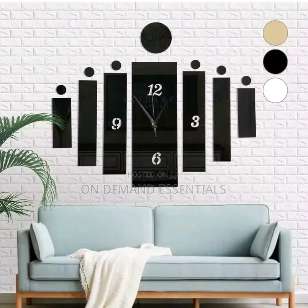 Acrylic Gold, Silver and Black DIY Clock