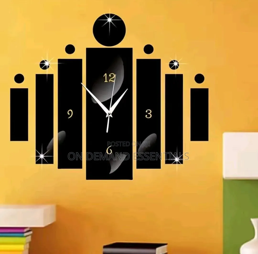Acrylic Gold, Silver and Black DIY Clock