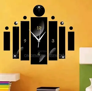 Acrylic Gold, Silver and Black DIY Clock