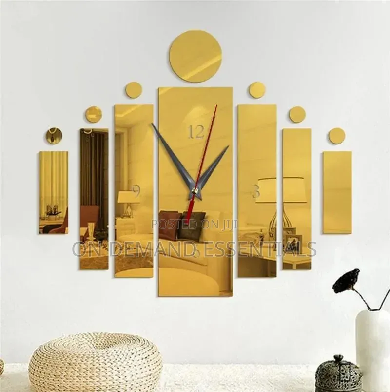 Acrylic Gold, Silver and Black DIY Clock