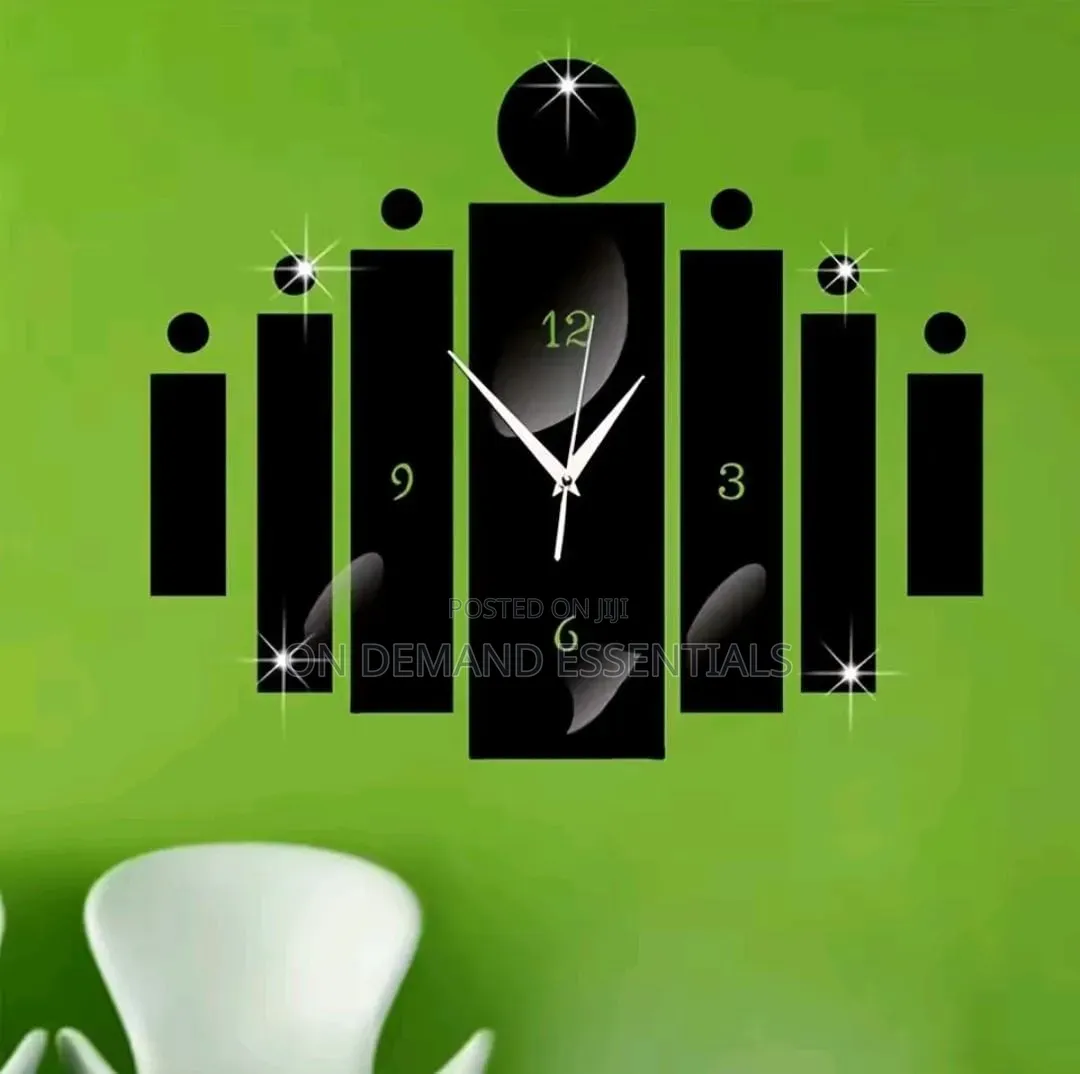 Acrylic Gold, Silver and Black DIY Clock