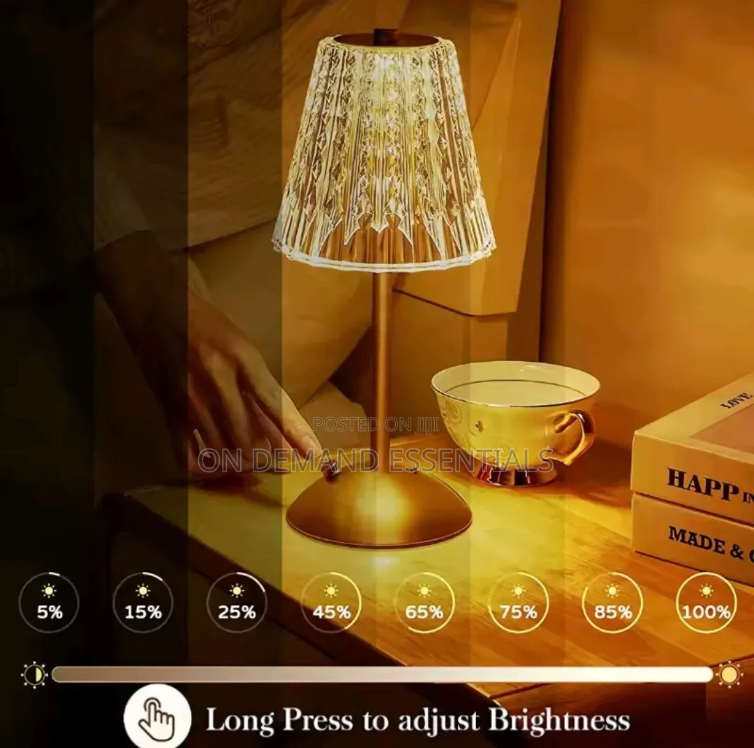 Lovely Diamond Crystal Bedside Lamp With Different Light Modes