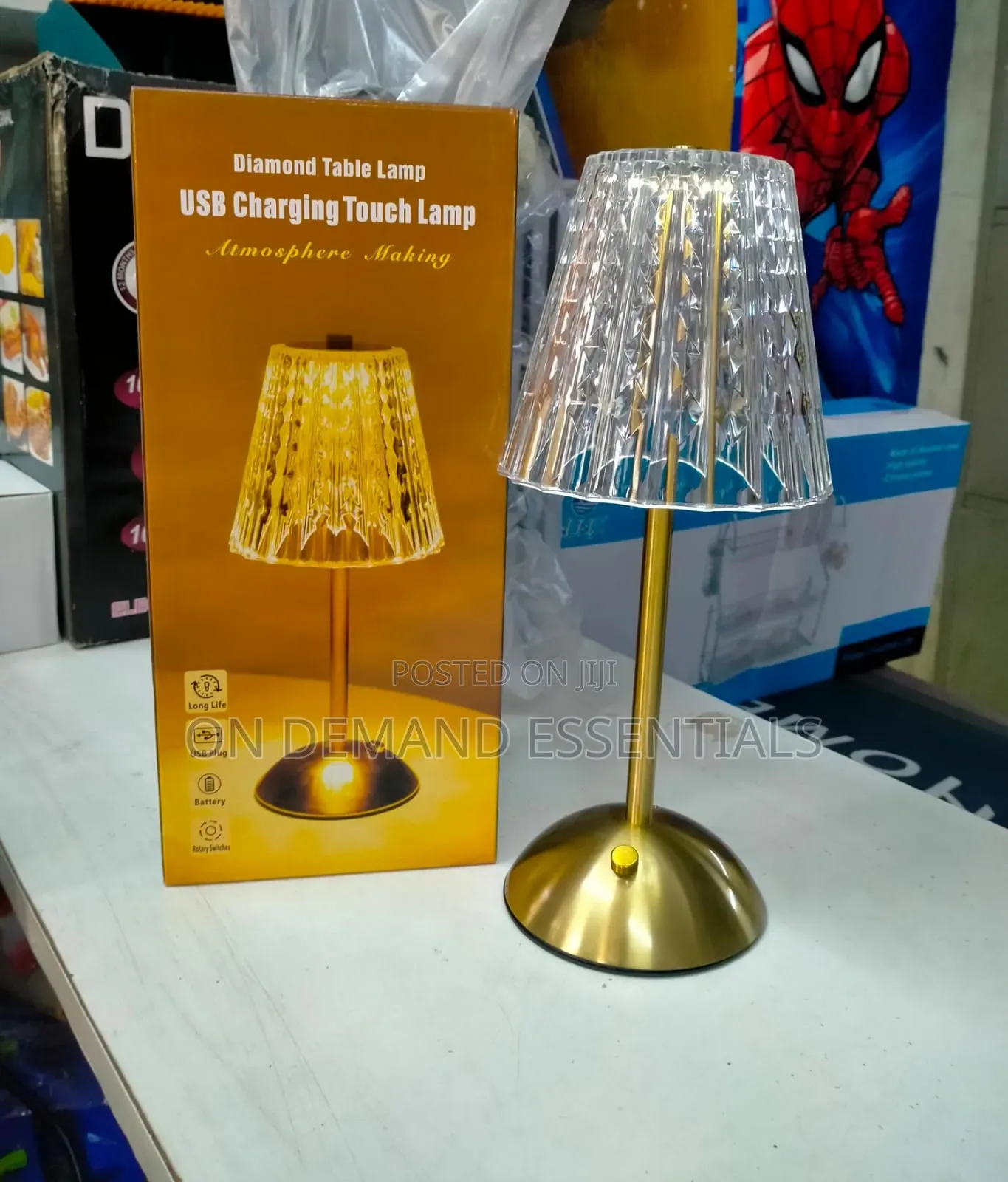 Lovely Diamond Crystal Bedside Lamp With Different Light Modes