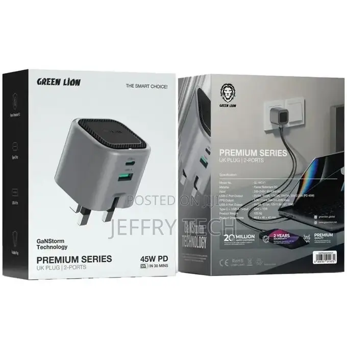 Green Lion Premium Series GaN Charger 45W Adapter