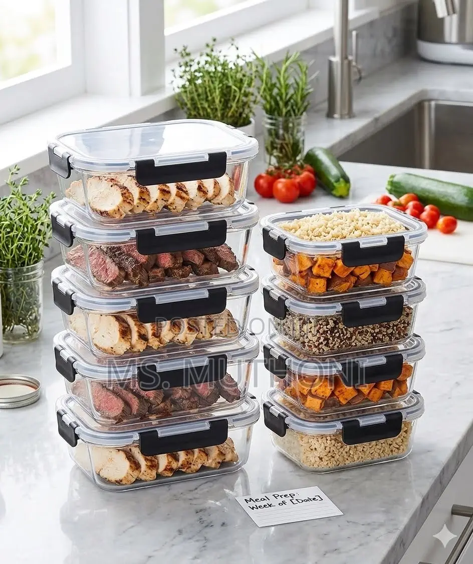 10 PCs Durable, Premium Glass Meal Prep Set