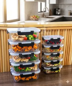 10 Pieces of Premium, Food-Grade Glass Fridge Storage