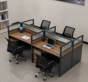 Modern Cluster Workstation Desk With Partitions