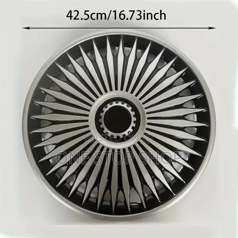 16" Wheel Caps With Muulti Spoke Radial Design With Alternating Black