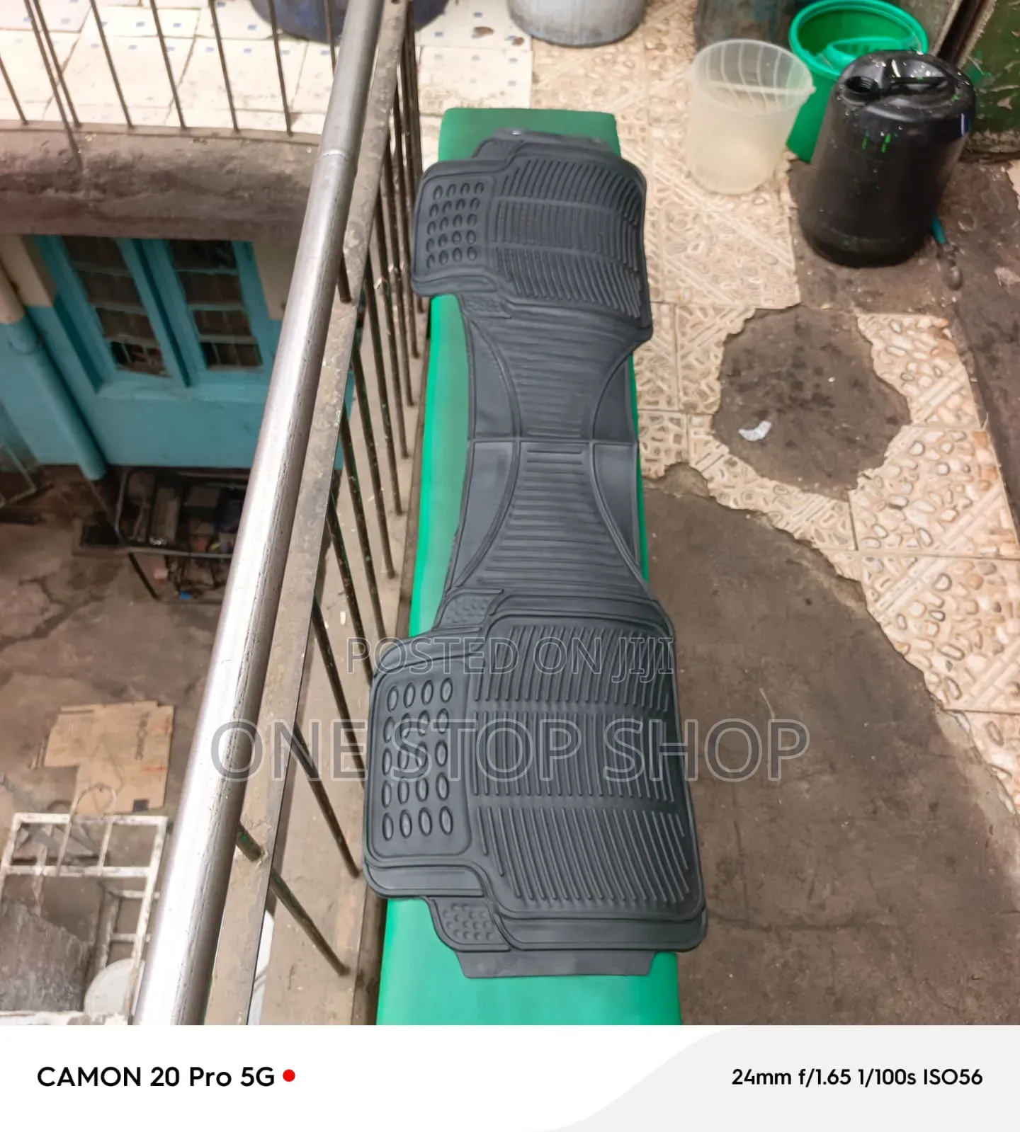 1pc Conjoined Rear Floor Mat With Deep Grooves Channels