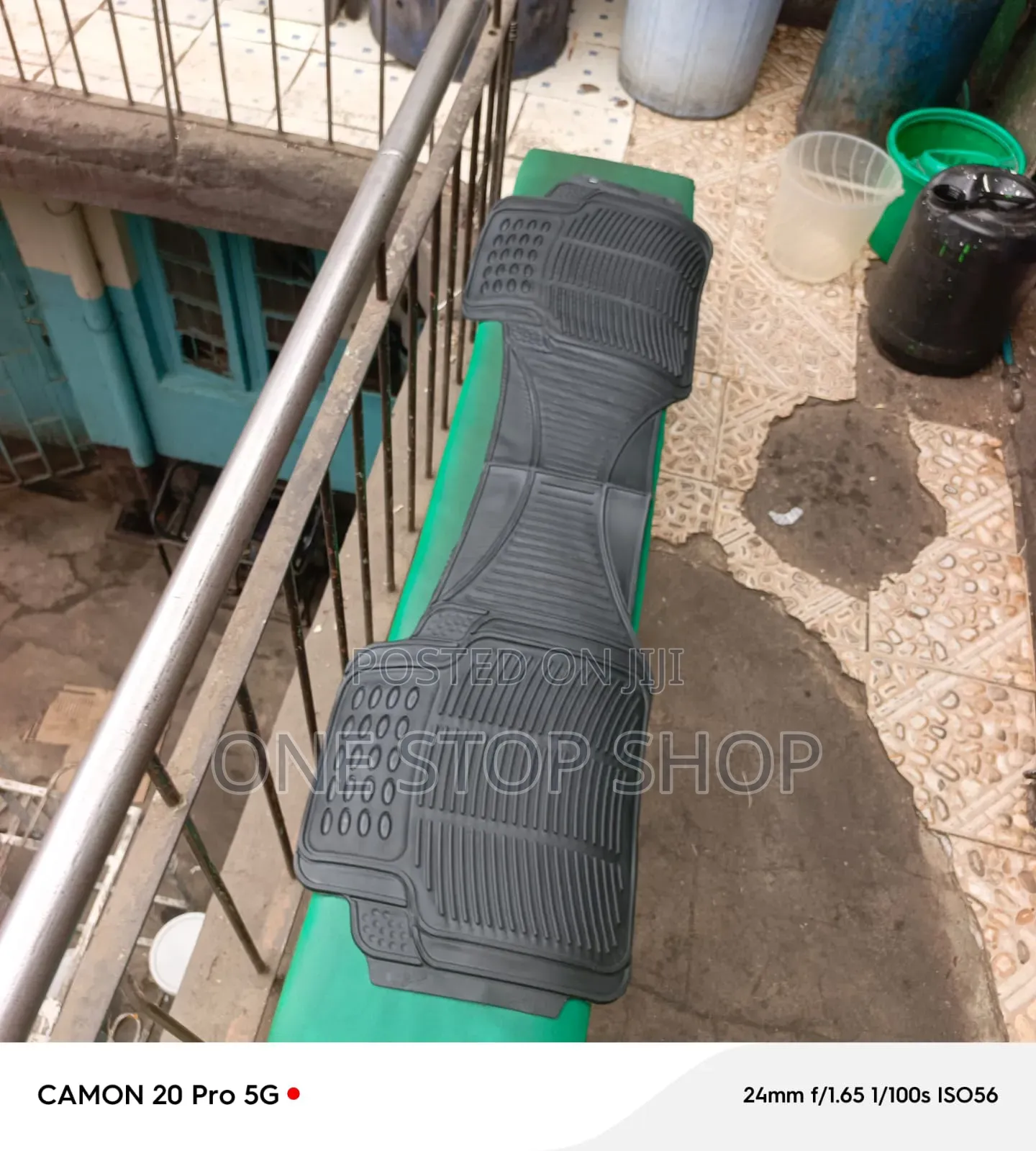 1pc Conjoined Rear Floor Mat With Deep Grooves Channels