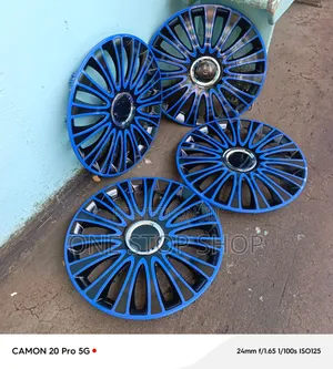 14" Bllue_black Universal Multi Spoke Wheel Hub Caps Covers