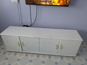 Long White TV Stand
