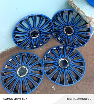 15"multi Spoke OEM Style Gloss Black With Blue Detailing Wheel Cap