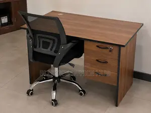 Modern Office Desk With 3 Drawers Ergonomic Office Chair