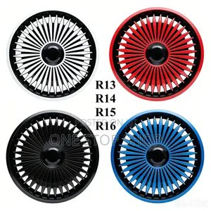 14 Inch Silver Black Wheel Caps Finished With Solid Center Black Cap