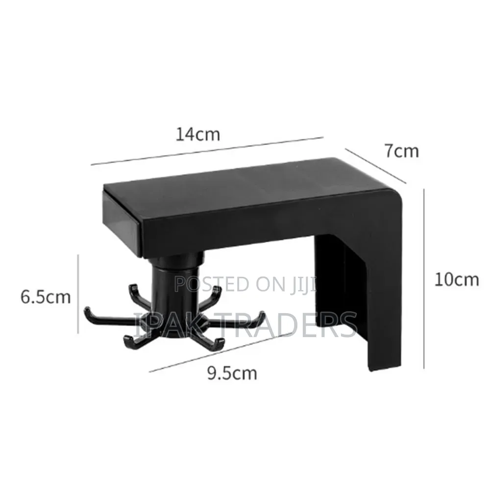 Multifunctional Shelf 6 Rotating Hooks Organizer