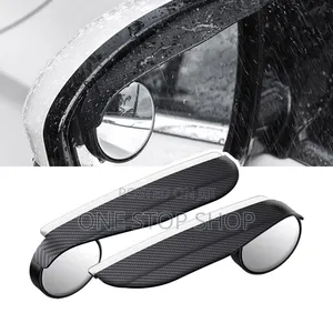 2in1' Carbon Finish Rearview Mirror Rain Eye With Blind Spot Mirror
