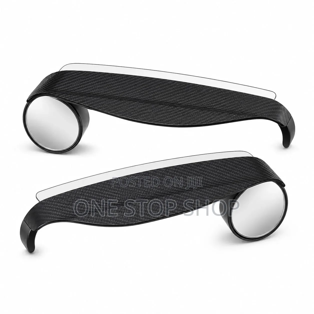 2in1' Carbon Finish Rearview Mirror Rain Eye With Blind Spot Mirror
