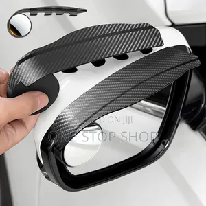 Carbon Fiber Textured Rain Brow Visor With Blind Spot Mirror