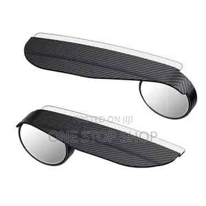 Carbon Fiber Textured Rain Brow Visor With Blind Spot Mirror