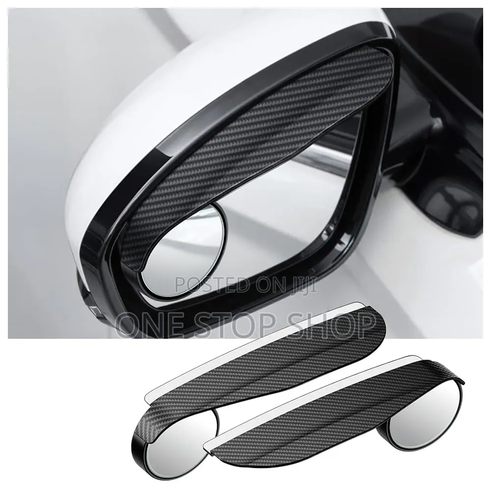 Sporty Textured Finish Side Mirror Rain Visor With Blind Spot Mirror