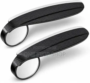 Sporty Textured Finish Side Mirror Rain Visor With Blind Spot Mirror