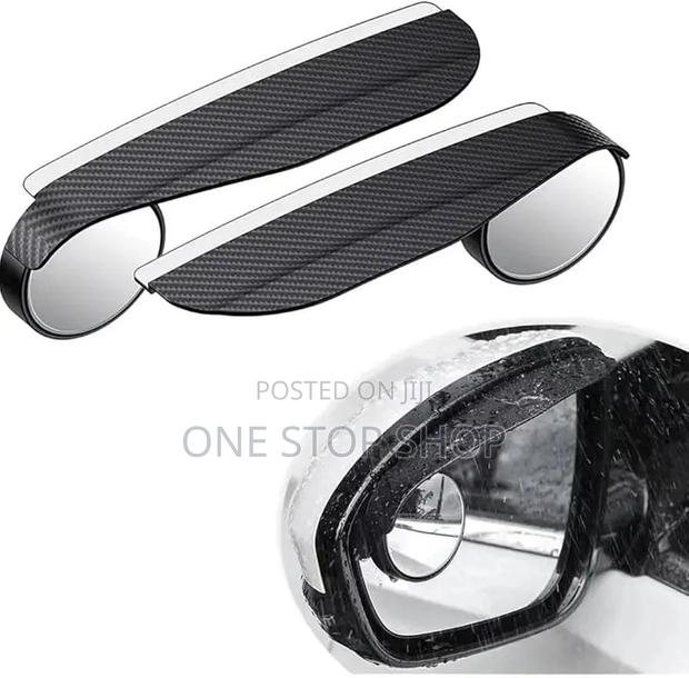 Carbon Fiber Textured Auxillary Mirror With Rain Visor