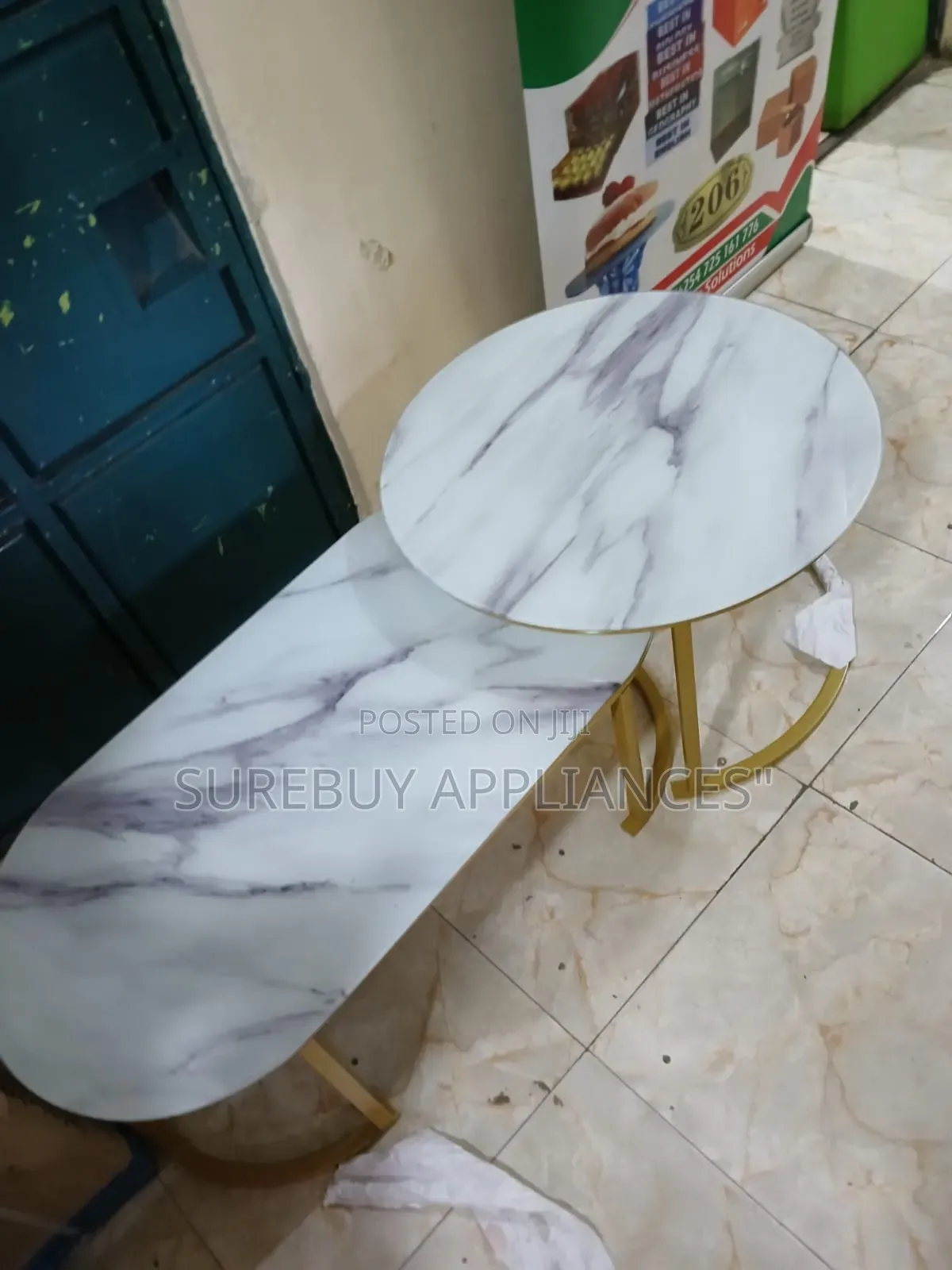 Round and Oval Coffee Marble Effect Tables