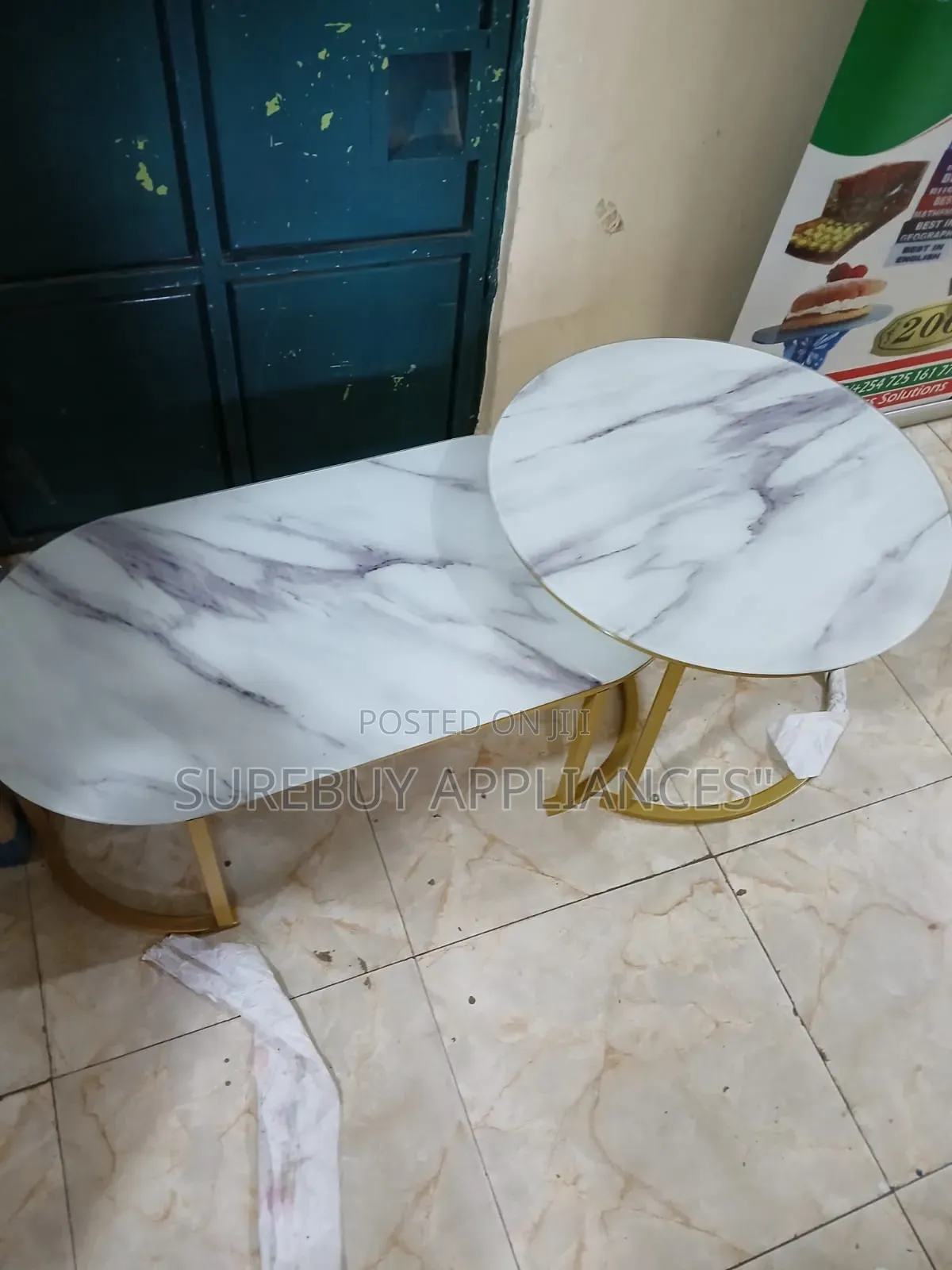 Glass Marble Effect Coffee Tables