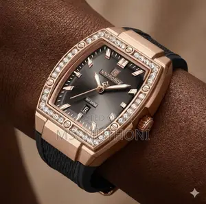 NAVIFORCE Luxury Iced Out Ladies Silicone Sport Watch.