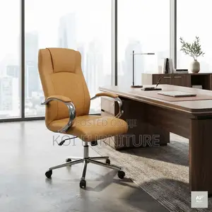 Office Chairs; Brown Leather Office Director Seats