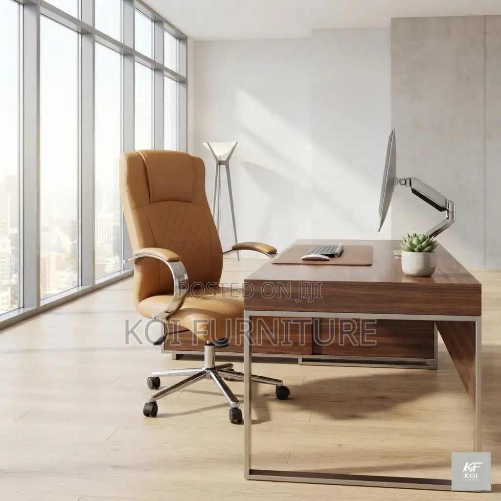 Office Chairs; Brown Leather Office Director Seats