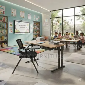 Office Chairts; Mid Backrest Black Foldable Office School Chairs
