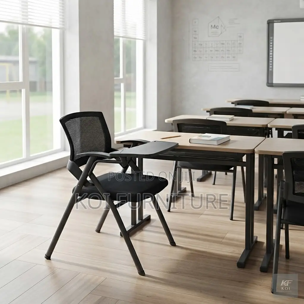 Office Chairts; Mid Backrest Black Foldable Office School Chairs