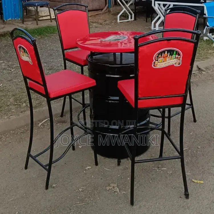 Bar Drum Set With 4 Branded High Chairs 