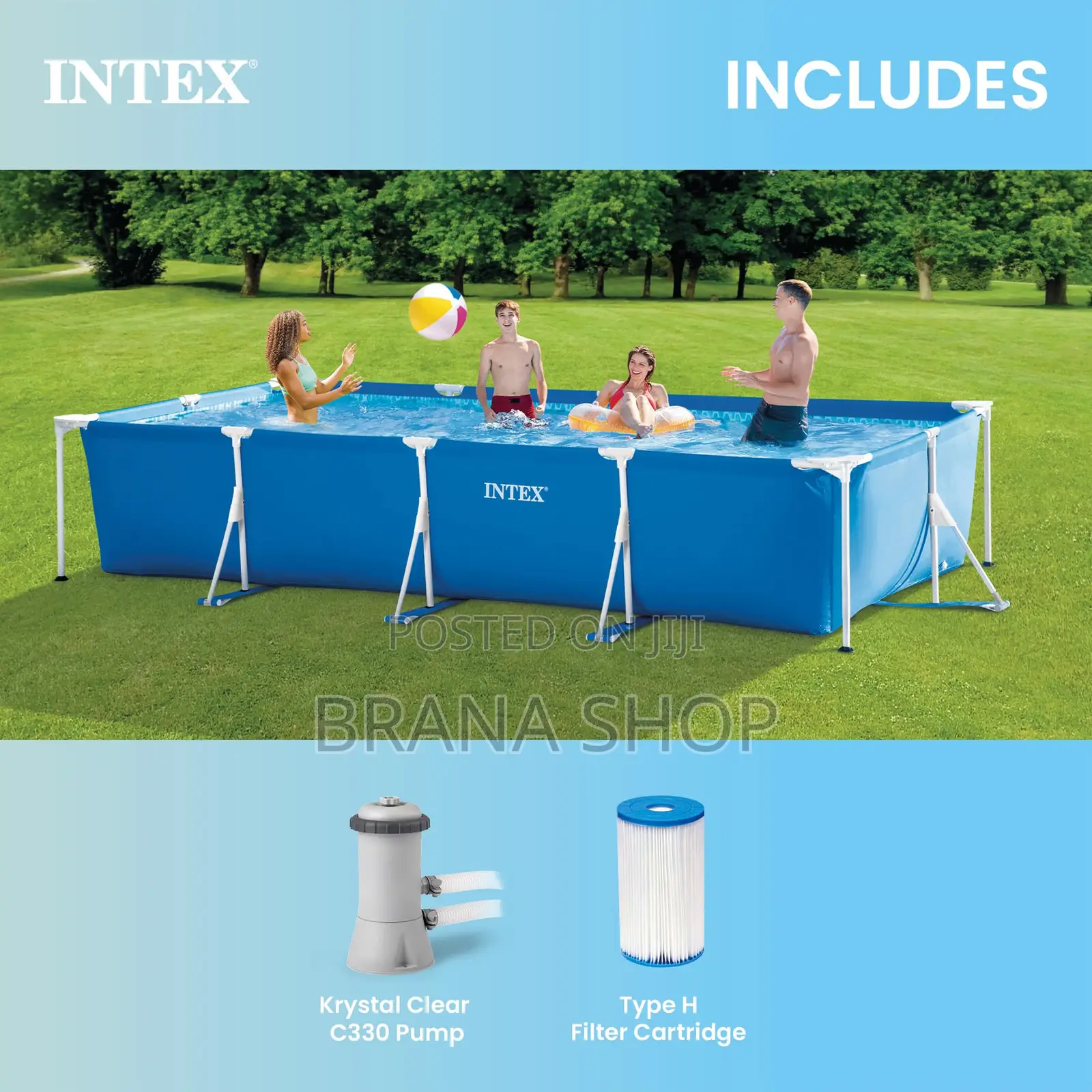 Intex Rectangular Frame Above Ground Swimming Pool
