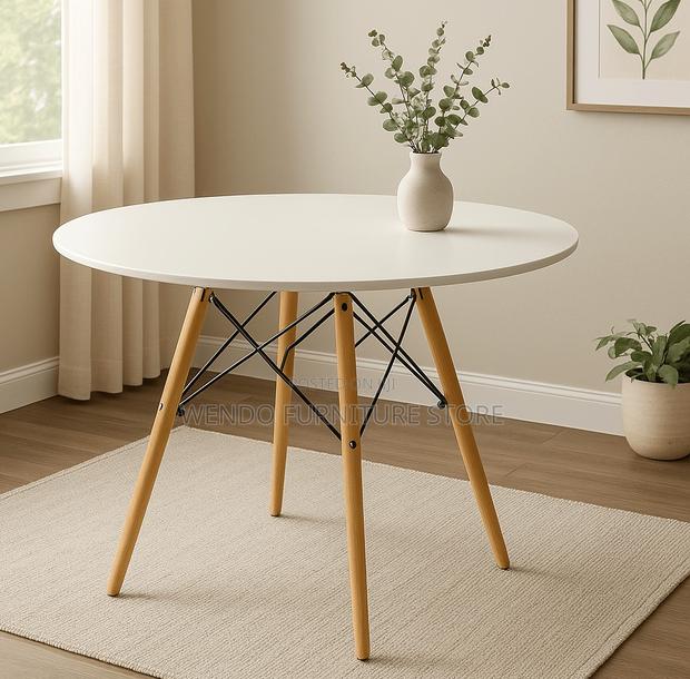 Home Tables; Round White Home Dining and Living Room Table