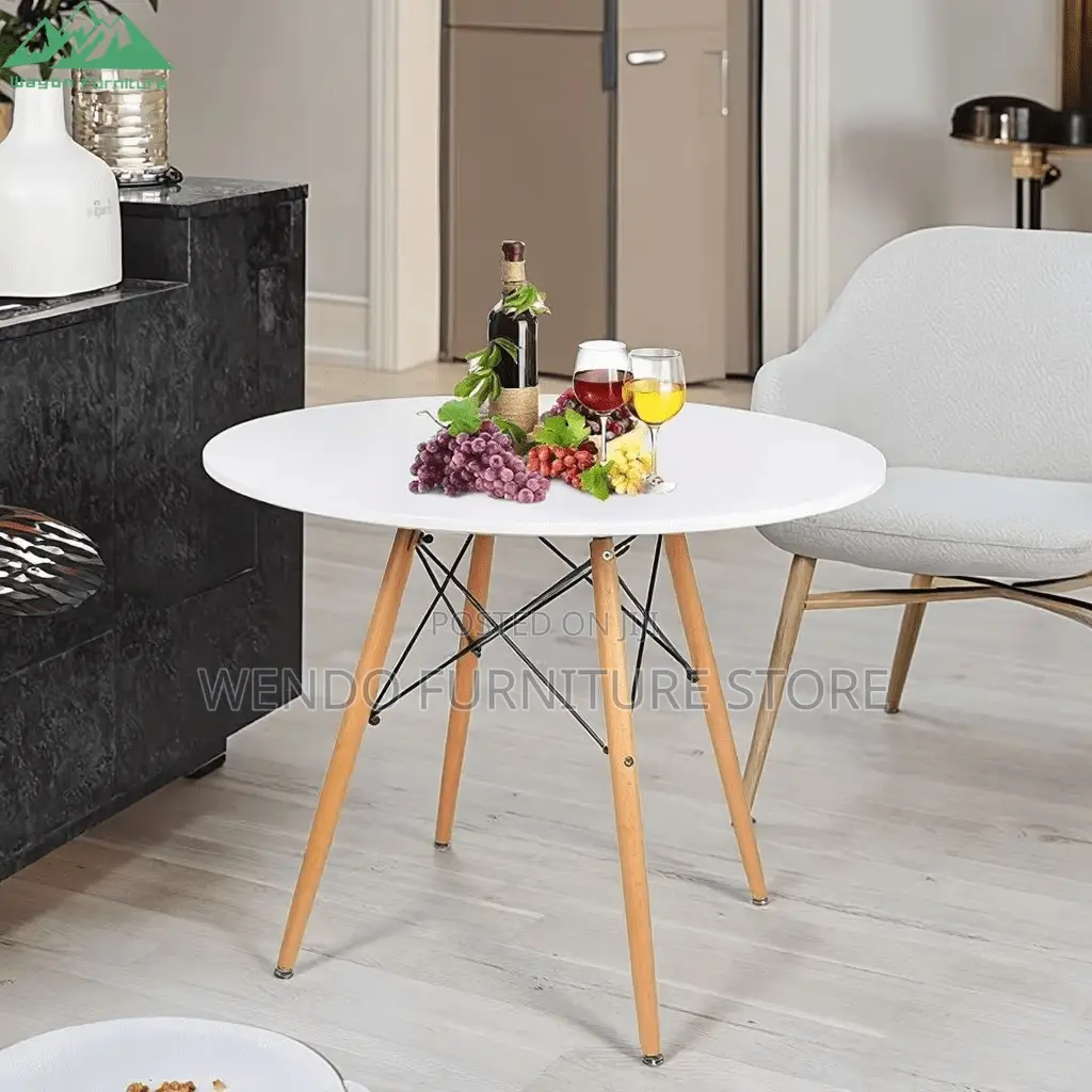 Home Tables; Round White Home Dining and Living Room Table
