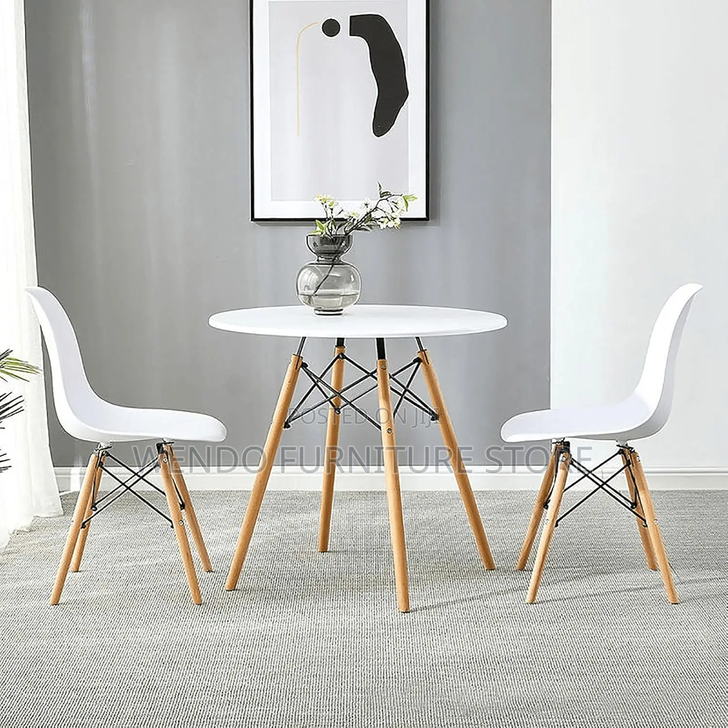 Home Tables; Round White Home Dining and Living Room Table