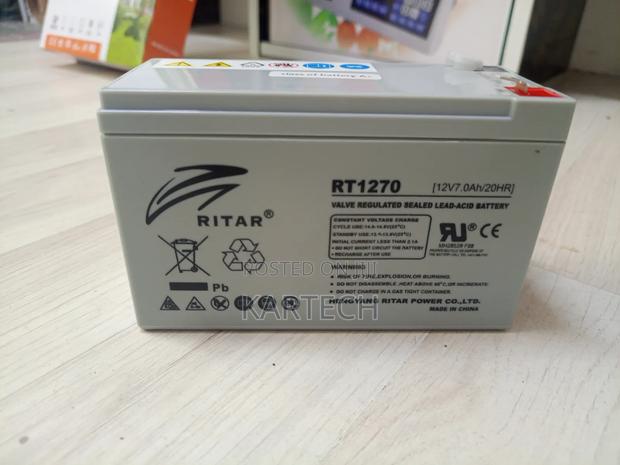 RITAR 12V 7Ah VRLA Rechargeable Battery - thumbnail 2