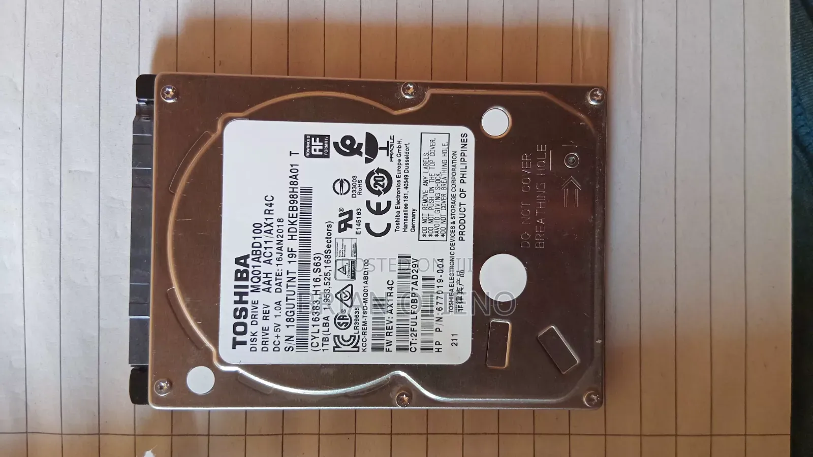 1Tb Toshiba Harddrive and External Case