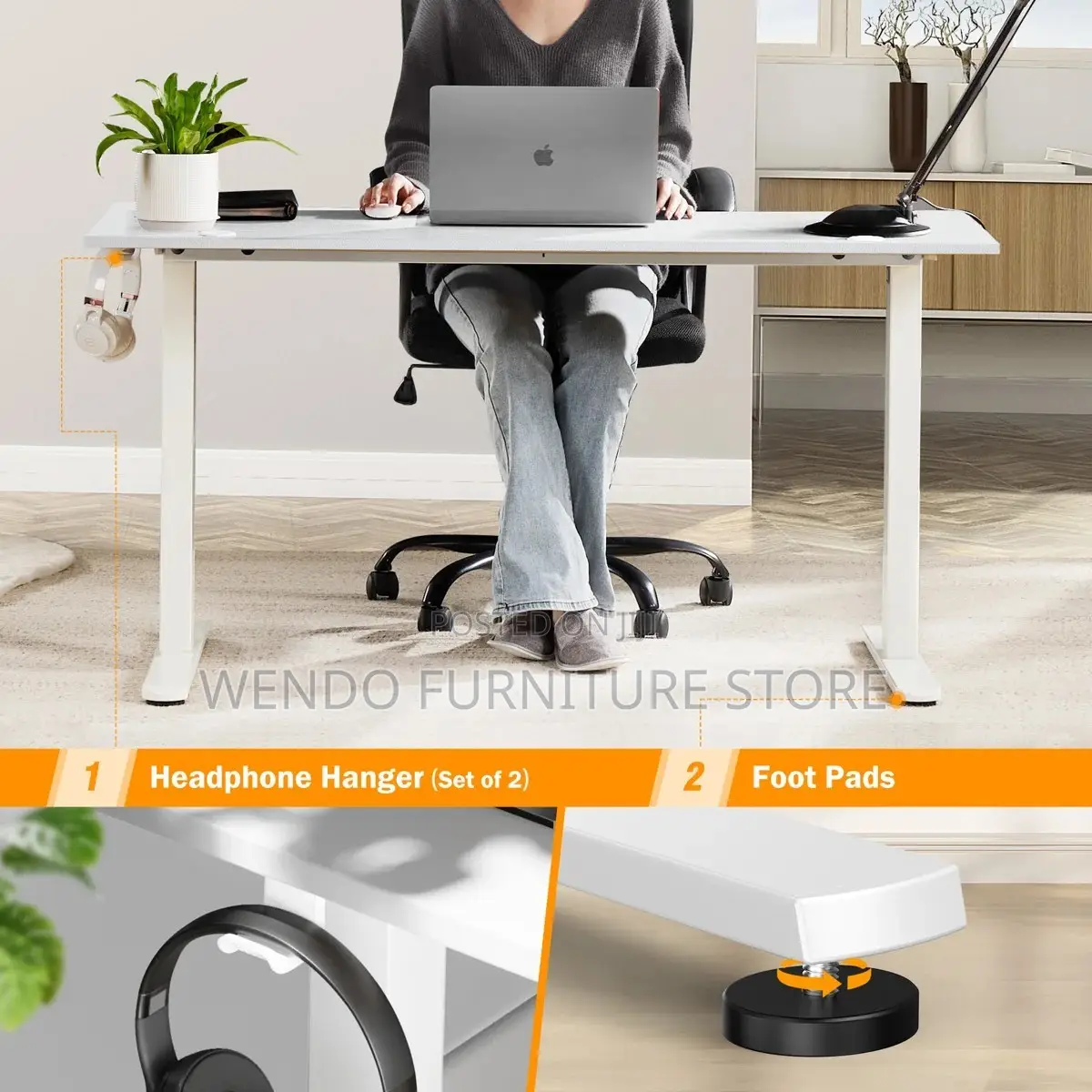 Office Desk; 1200mm Ovidia Standing Height-Adjustable Desks