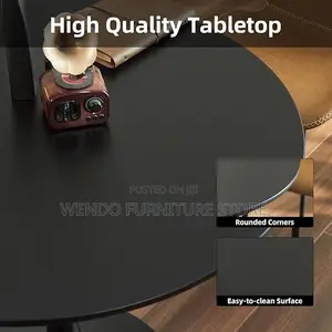 Coffee Table; Round Sun Black Elegen Coffee Table